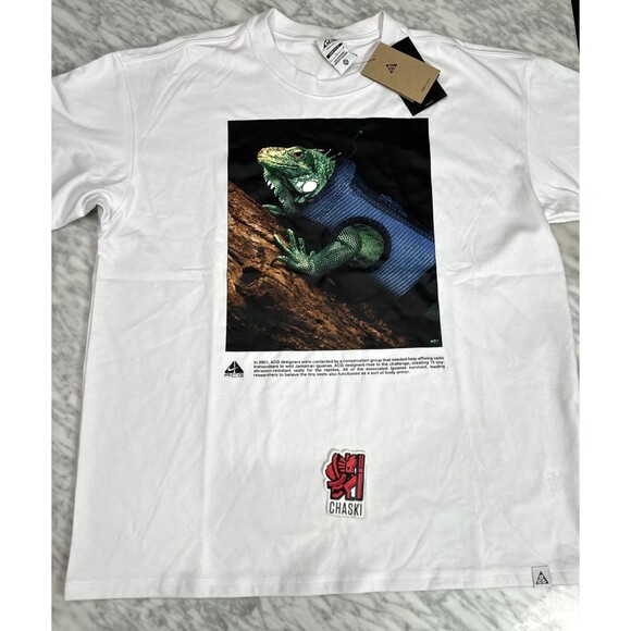 Nike ACG Iguana top tshirt Shirt Tee Dri Loose Fit HJ0889-121 white Men's Large - Picture 1 of 9